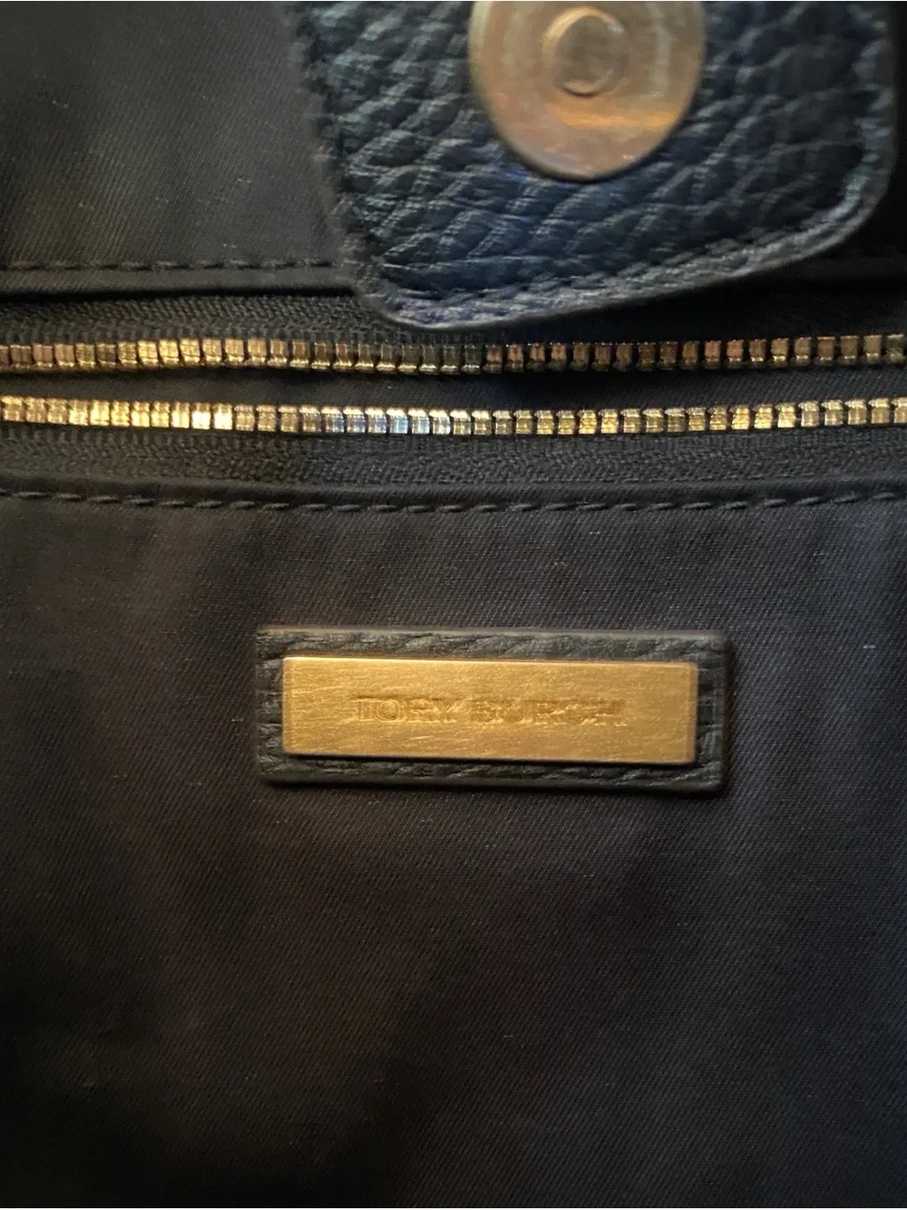 Tory Burch Black Pebbled Leather Shoulder Bag with Tassels